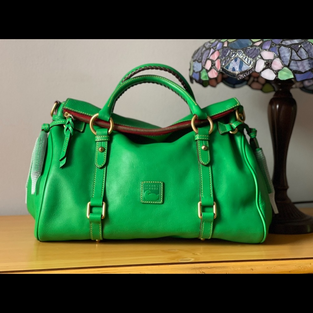 Large Kelly Green Florentine Satchel
